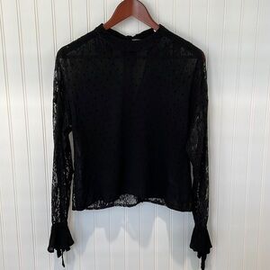 LUSH Swiss Dot and Lace Top